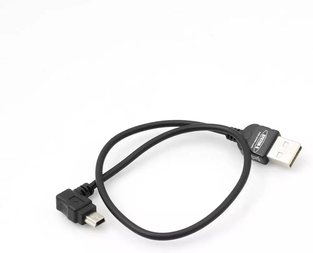 Mini USB Kabel mit 90° Winkelstecker 90 Grad links gewinkelt 30 cm | System-S