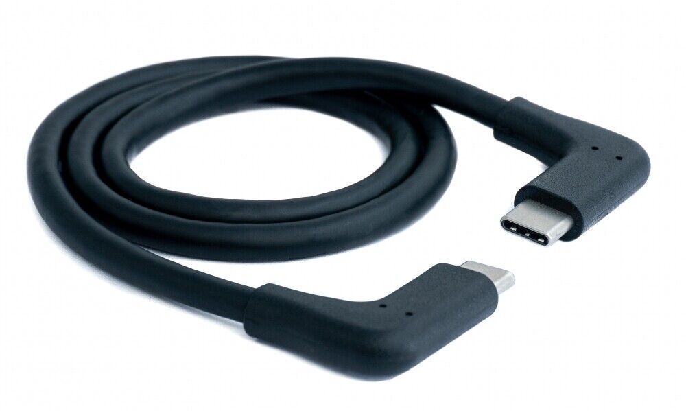 USB 3.1 Gen 2 Kabel 2 m Typ C Stecker zu Stecker 2x Winkel in Schwarz