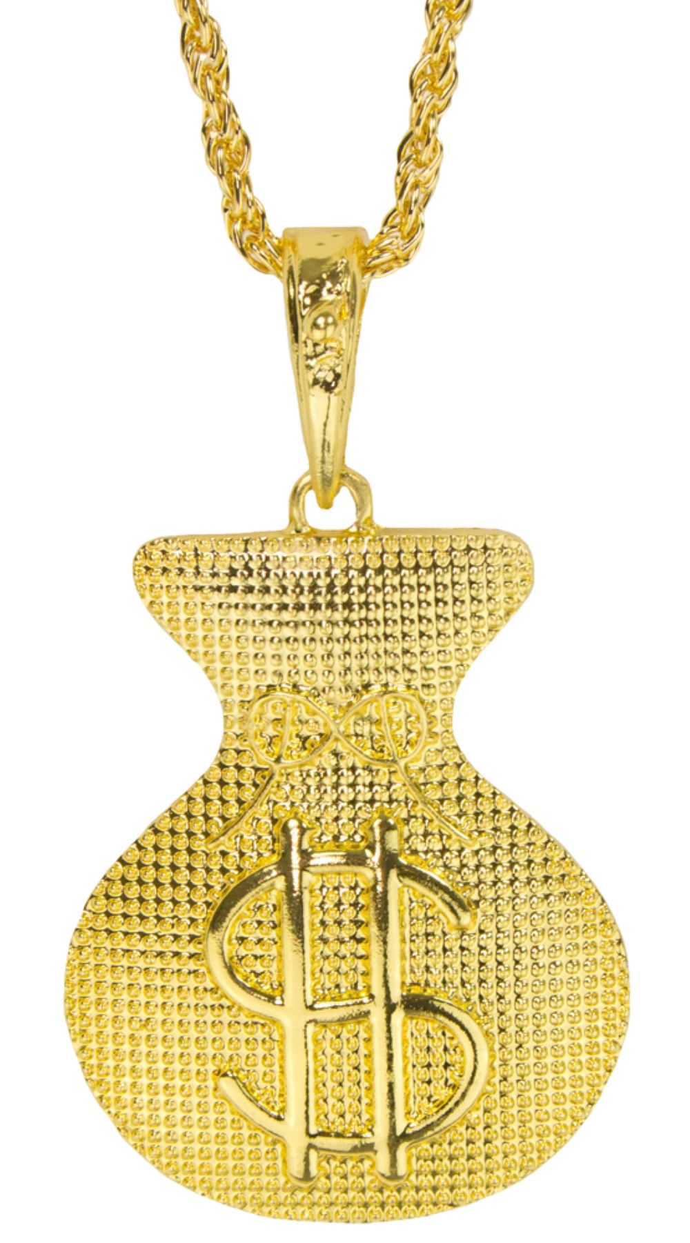 Halskette Geldsack mit Dollar Zeichen | Gold | 5,3 x 4,2 cm