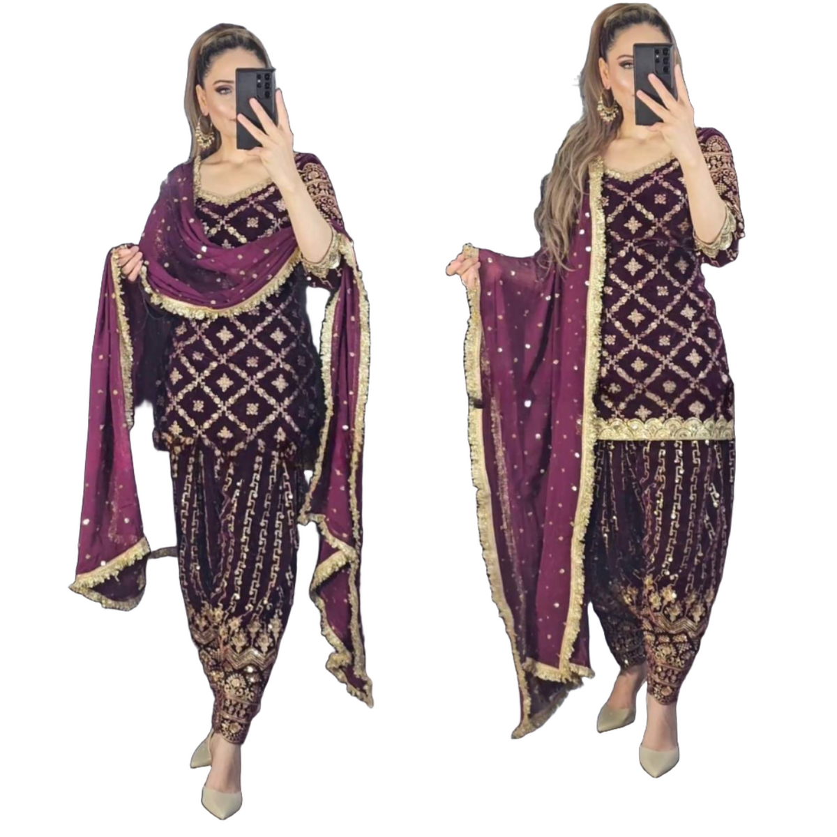 Faux Georgette With Heavy *Embroidery work Suit in Germany
