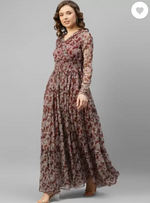 Women Fit and Flare Maroon, Grey Dress in Germany