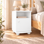Claudia Kiefer Nachttisch Massivholz | Nachtschrank mit 1 Regal und 1 Tür | 100% Bio Kiefer