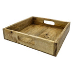 Serviertablett Dekotablett Mangoholz braun Natur Massiv Griff Schale eckig Holz