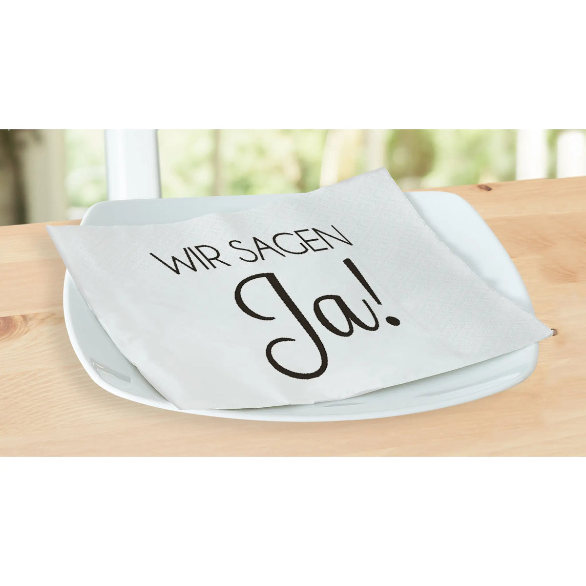 Servietten Wir sagen Ja 60 Stück Hochzeit Feier Fest Tischdeko 33x33 cm weiß