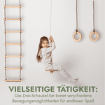 Set aus drei Schaukeln: Scheibe + Ringe + Strickleiter