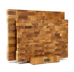 Schneidebrett groß Eiche Stirnholz 43x33x4,3cm – Profi Hackblock & Hirnholzbrett
