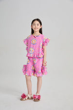 Pearl Cat Cotton Ruffle Top