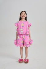 Pearl Cat Cotton Ruffle Top