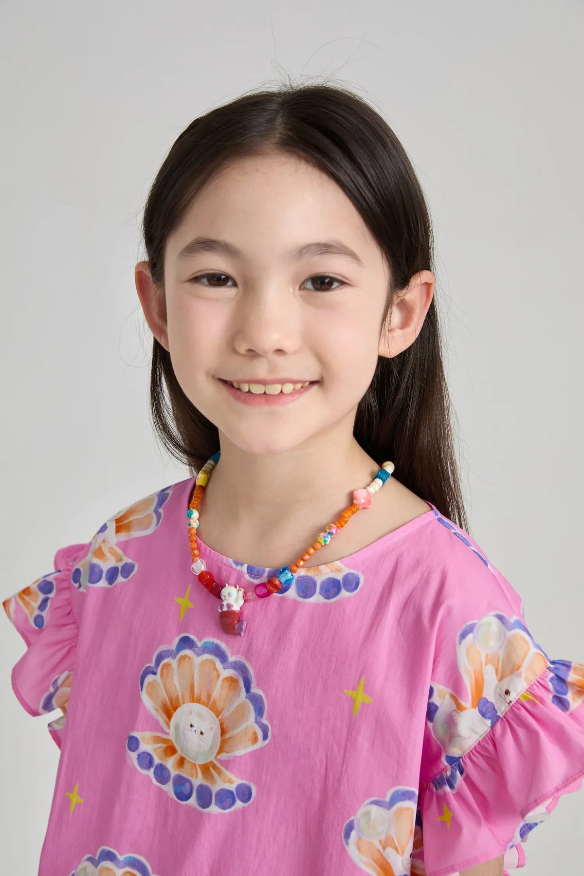 Pearl Cat Cotton Ruffle Top