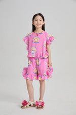 Pearl Cat Cotton Ruffle Top