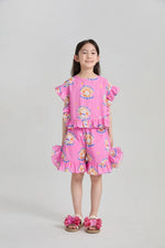 Pearl Cat Cotton Ruffle Top