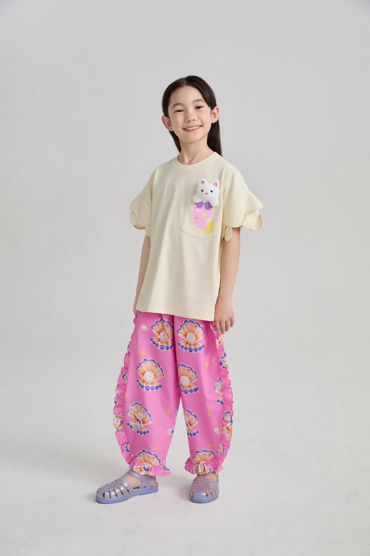 Pearl Cat Shell Print Pants