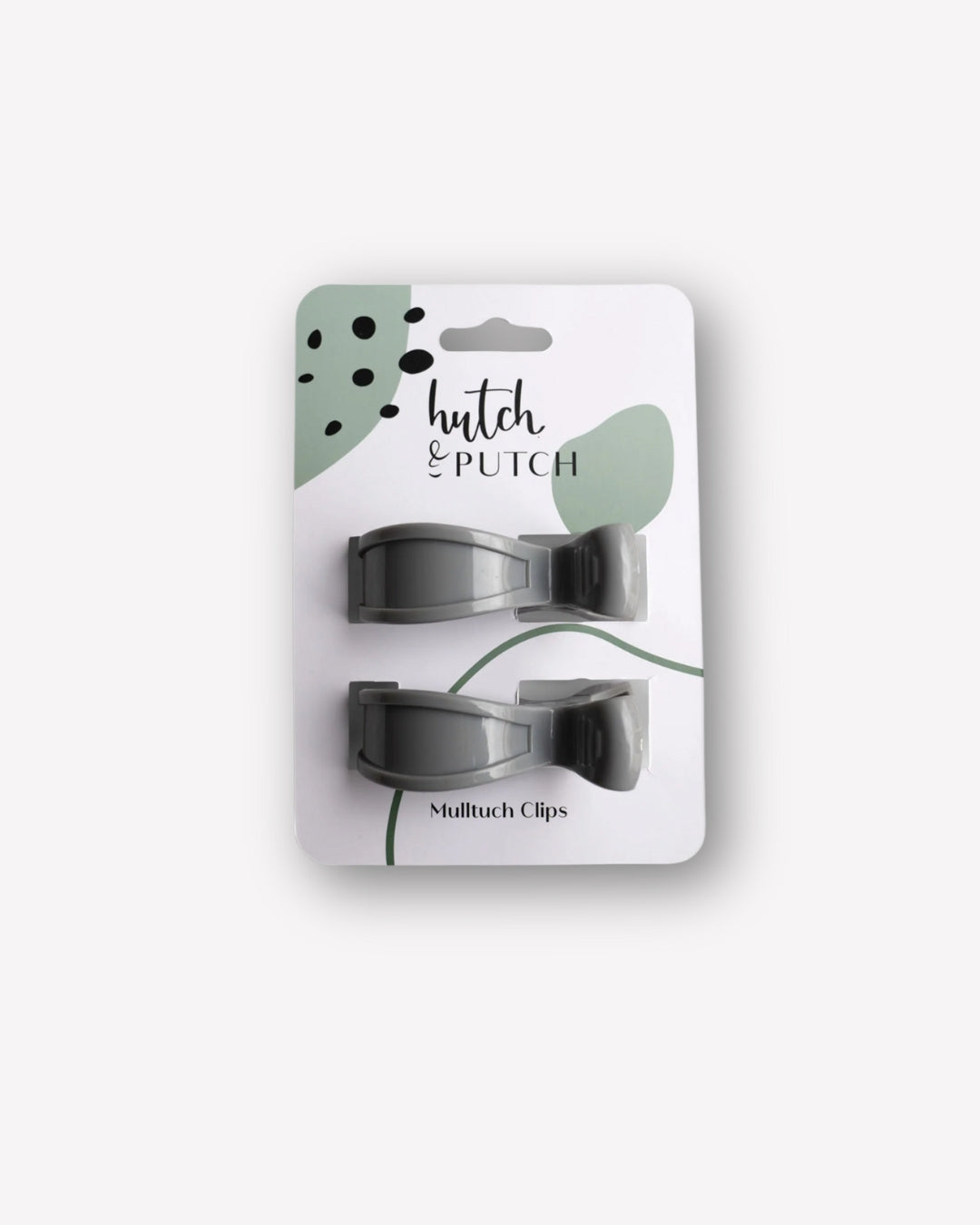 2er-Set Mulltuch-Klemmen • grau