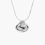 ONDINE ROUND PENDANT NECKLACE SILVER