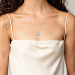 ONDINE ROUND PENDANT NECKLACE SILVER