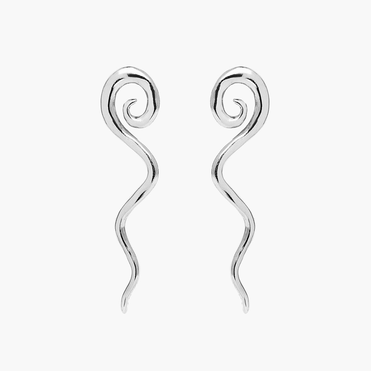 SPIRAL LONG EARRINGS MARE SILVER