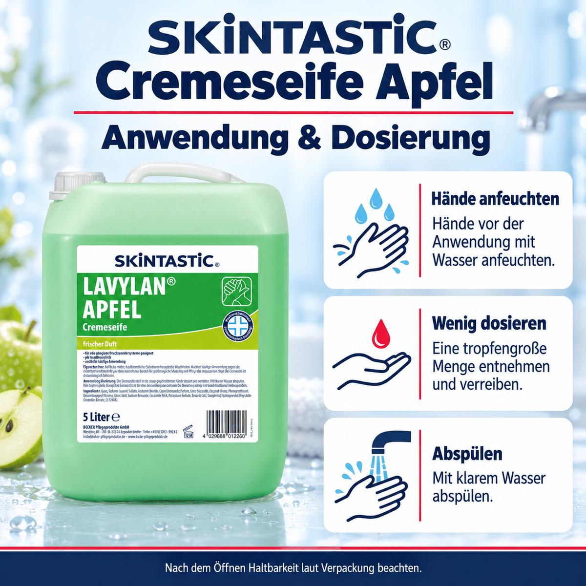 Skintastic CREMESEIFE APFEL Cremeseife für Druckspender