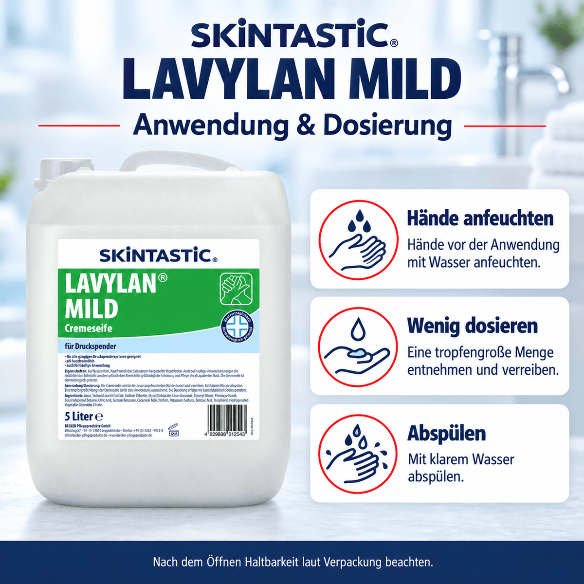 Skintastic LAVYLAN MILD Cremeseife für Druckspender