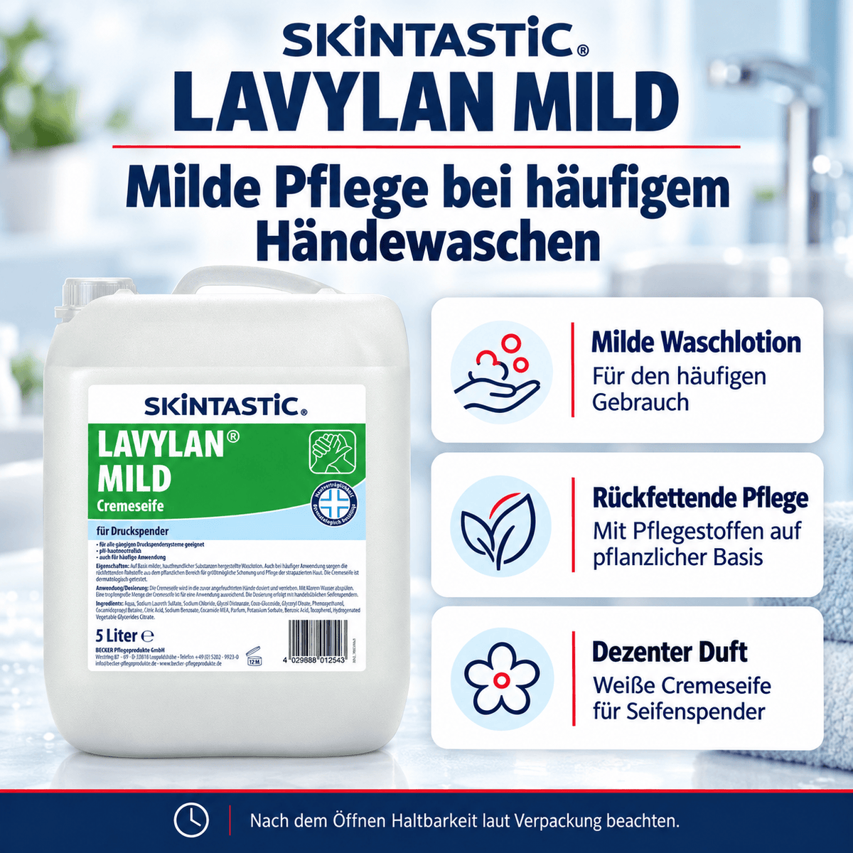 Skintastic LAVYLAN MILD Cremeseife für Druckspender