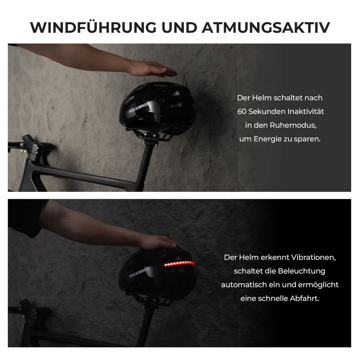 Fernsteuerbarer Smart Fahrradhelm mit Licht
