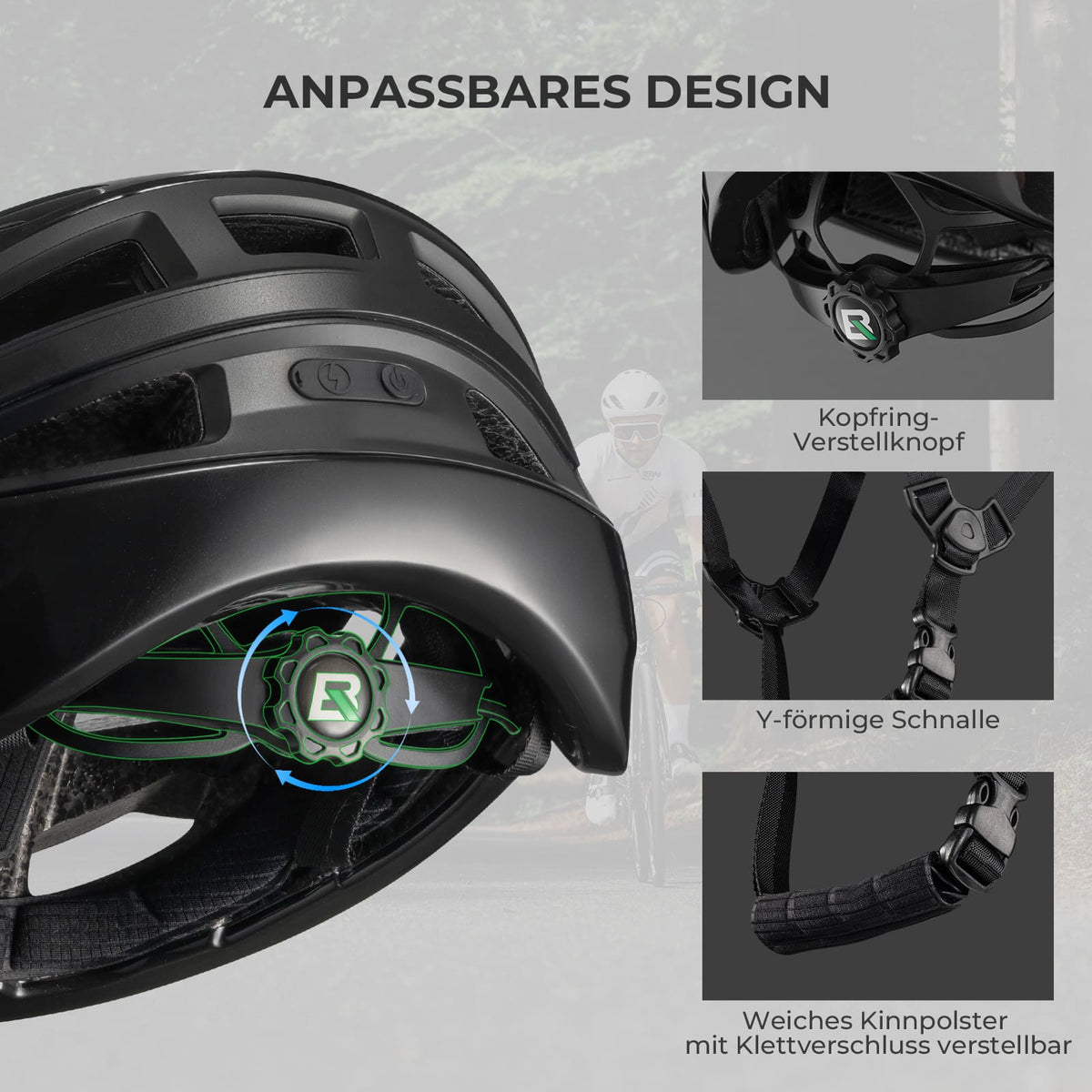 Fernsteuerbarer Smart Fahrradhelm mit Licht