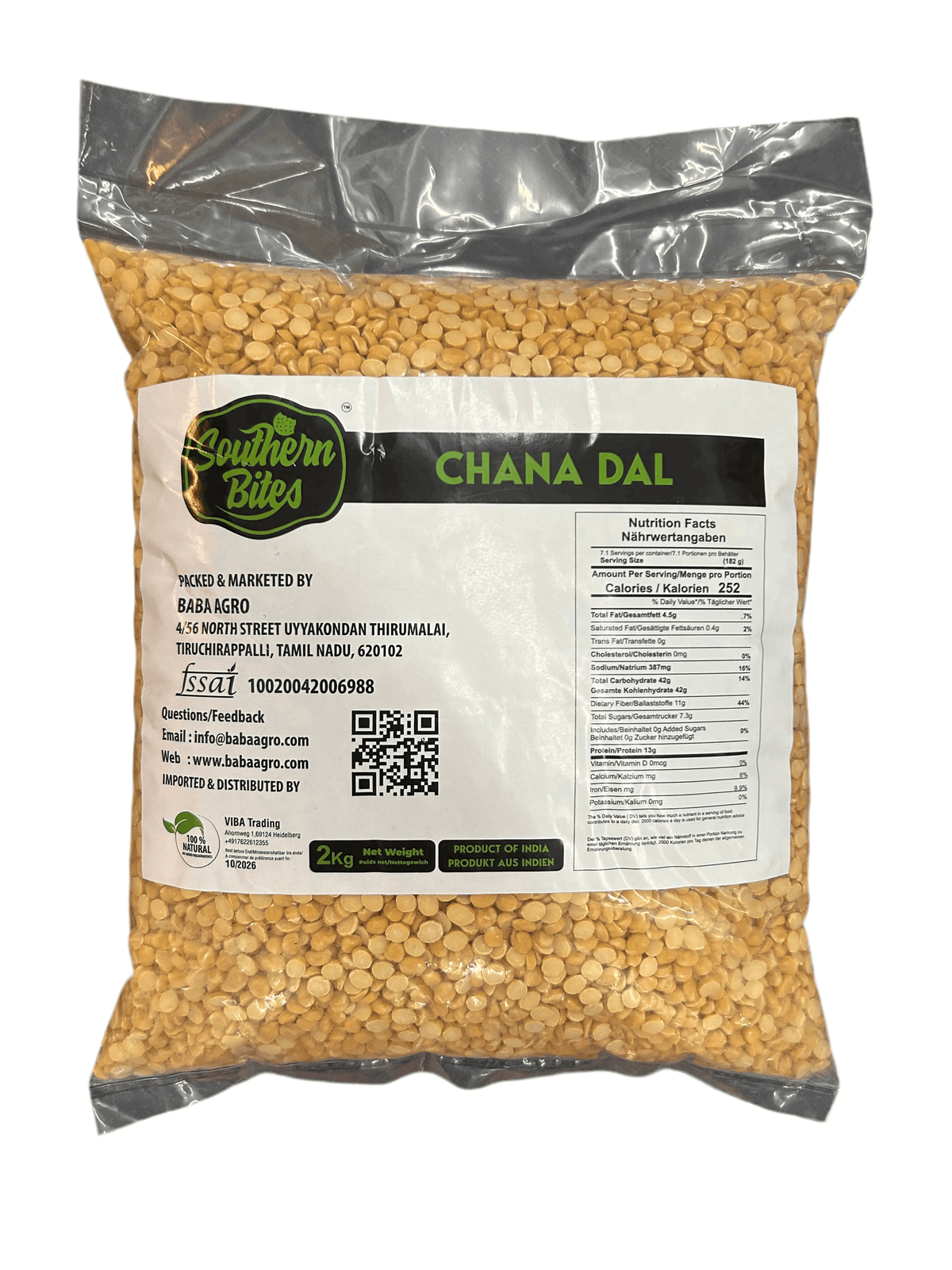 Southern Bites Premium Chana Dal 2kg - Namma Markt