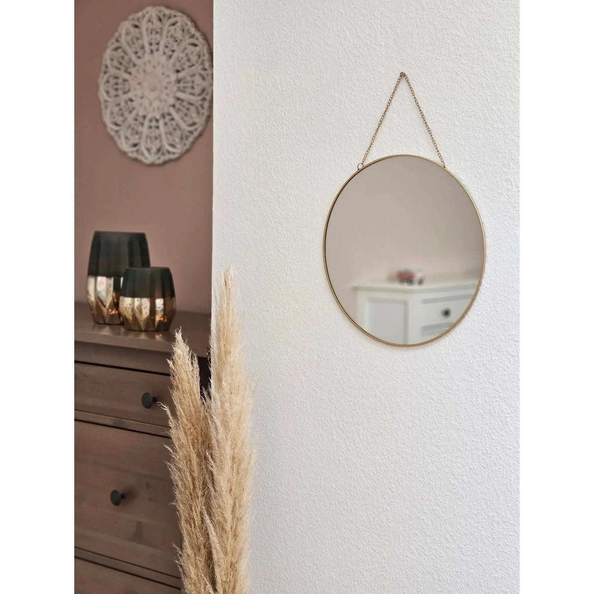 Spiegel rund Wandspiegel Schminkspiegel runder Dekospiegel Metall GOLD Ø 30 cm Namma Markt