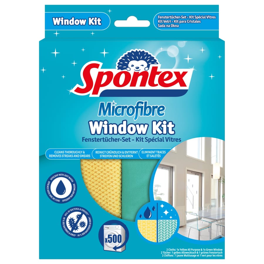Spontex Microfibre Fenstertücher-Set, 2-teilig