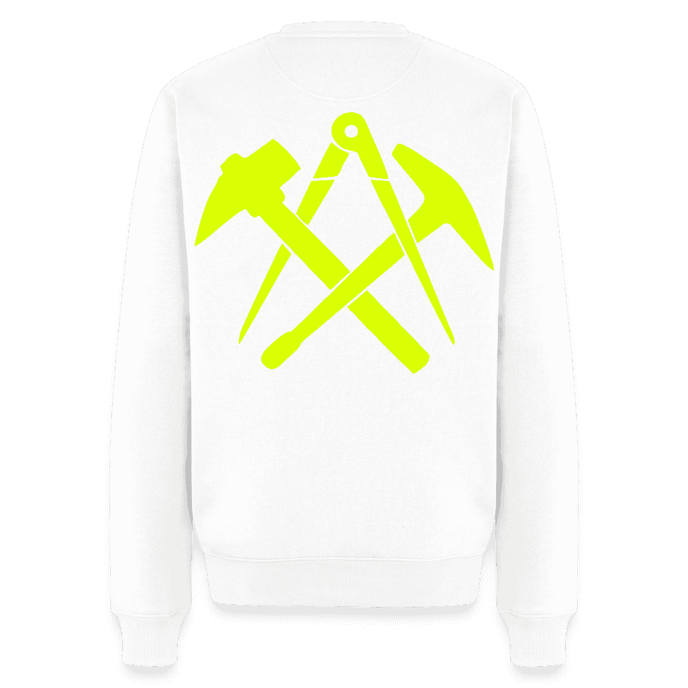 Unisex Premium Pullover "Dachdecker" neongelb