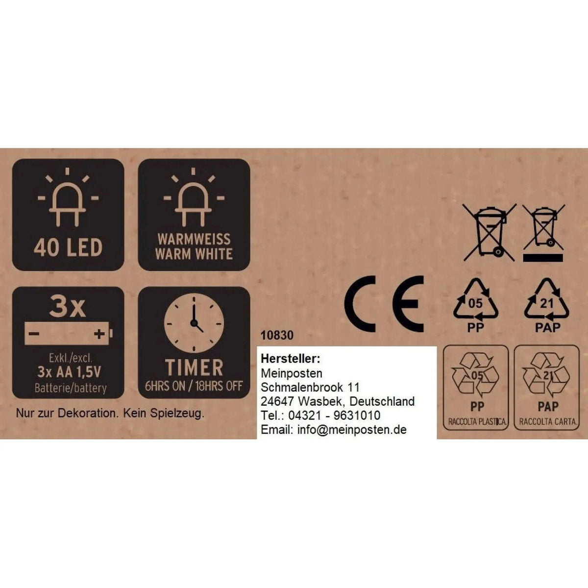 Stern LED warmweiß Weihnachtsstern schwarz Metallstern Batterie Timer Ø 40 cm Namma Markt