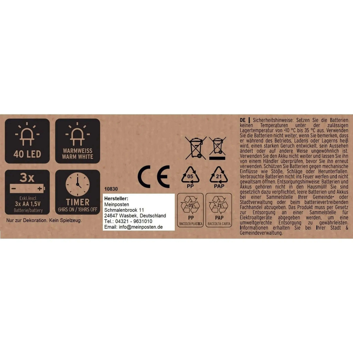 Stern LED warmweiß Weihnachtsstern schwarz Metallstern Batterie Timer Ø 40 cm Namma Markt