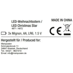 Stern Weihnachtsstern 12 LED 44cm innen außen Timer Rot
