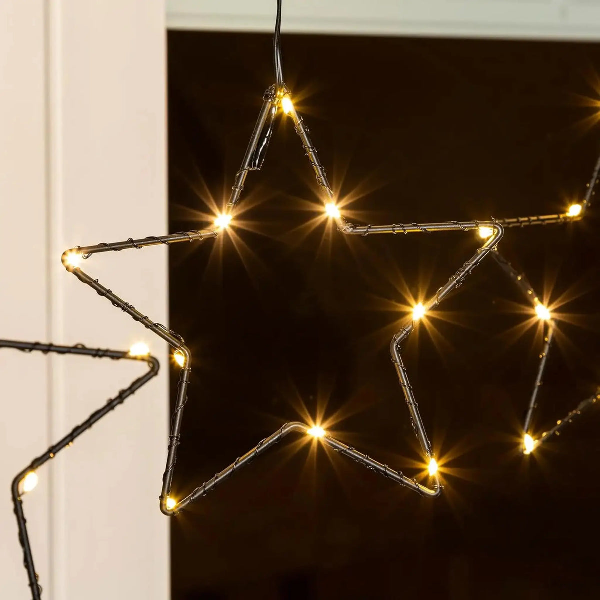 Sternenvorhang Lichterkette LED Timer Batterie 80x85 cm