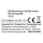 Sternenvorhang Lichterkette LED Timer Batterie 80x85 cm