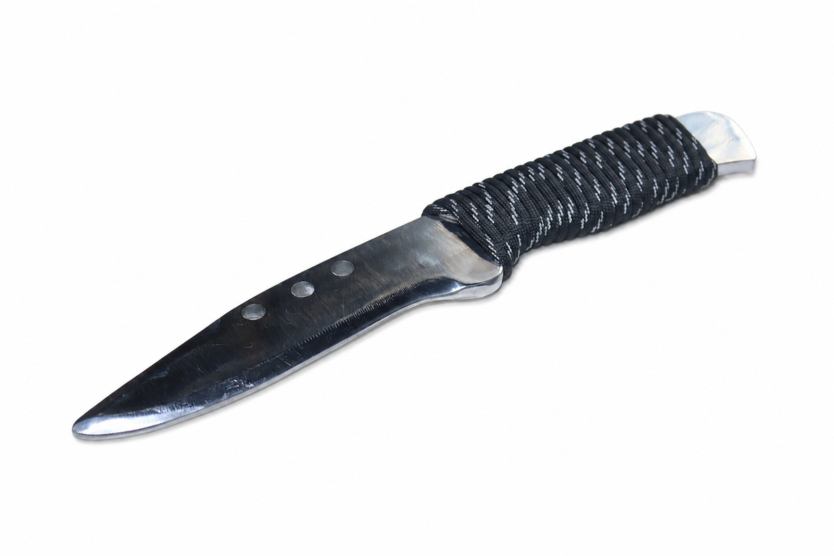Aluminium Trainingsmesser mit Paracord-Griff – Anthrazit/Weiß