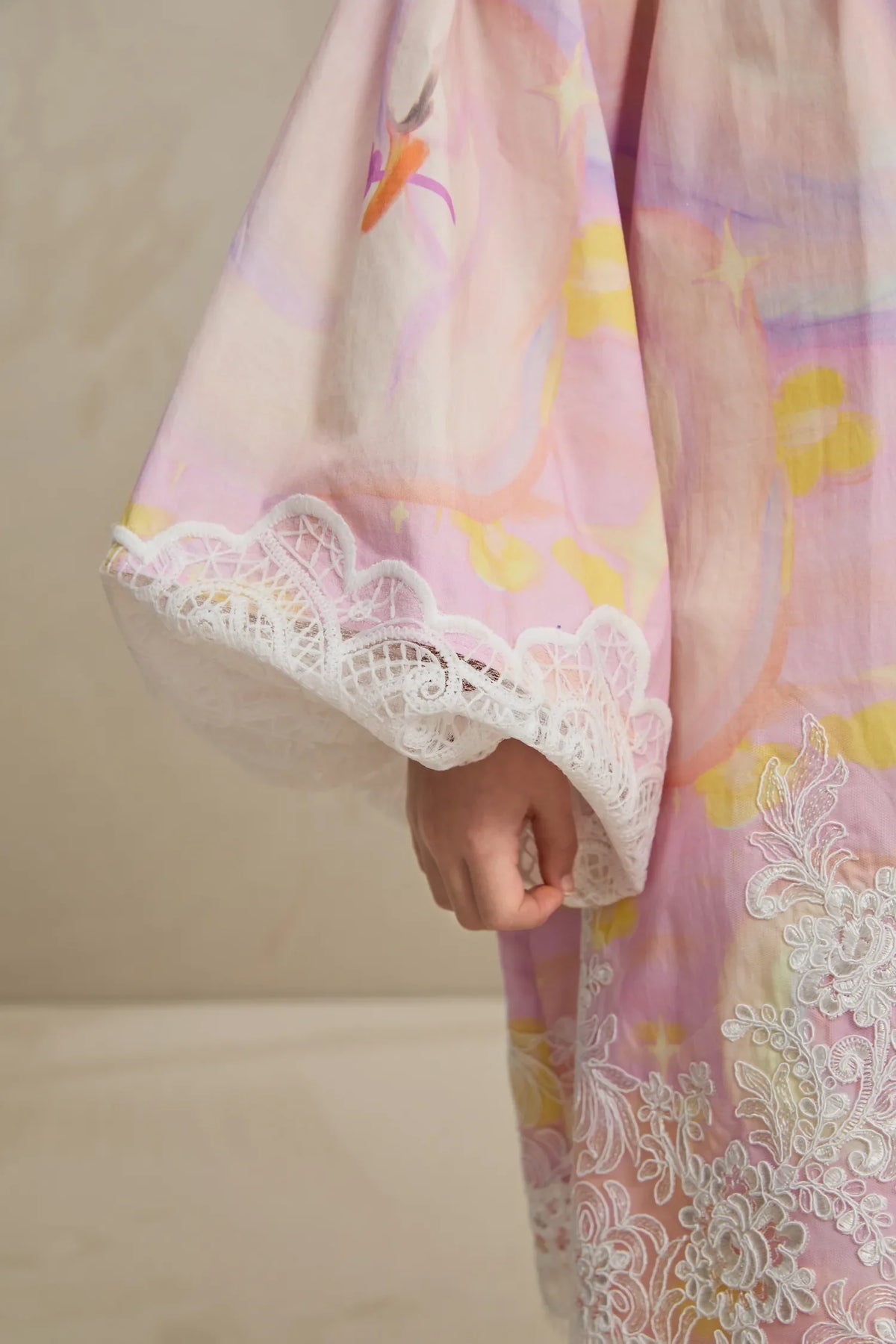 Swan Dream Print Lace Shirt