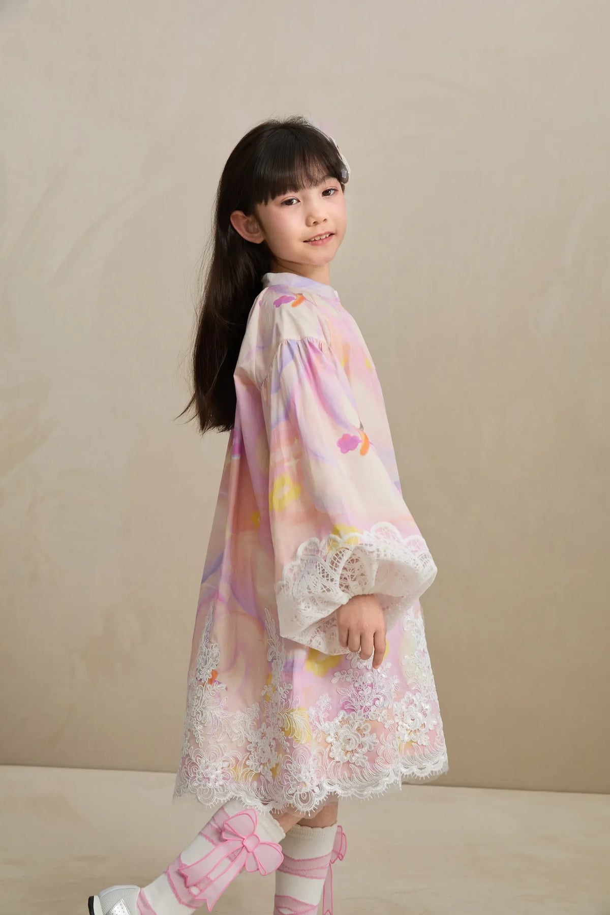 Swan Dream Print Lace Shirt