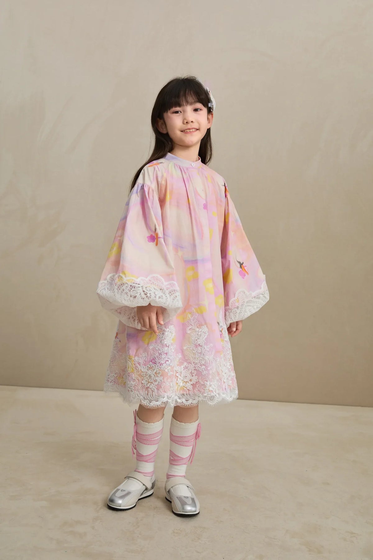 Swan Dream Print Lace Shirt