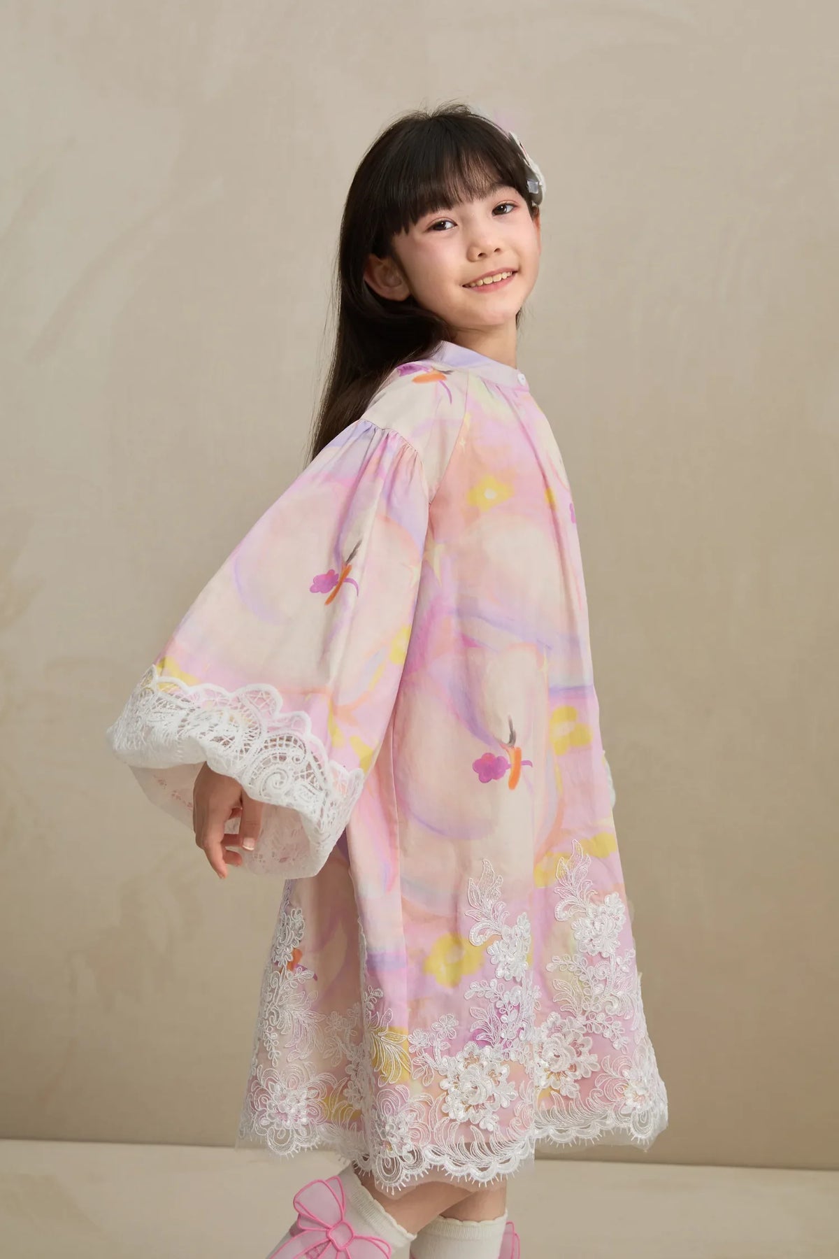 Swan Dream Print Lace Shirt
