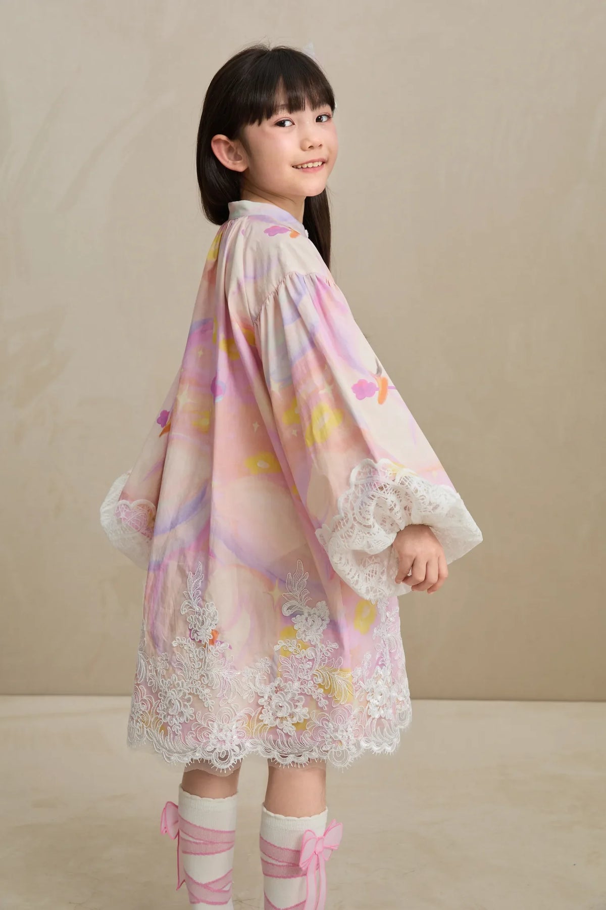 Swan Dream Print Lace Shirt