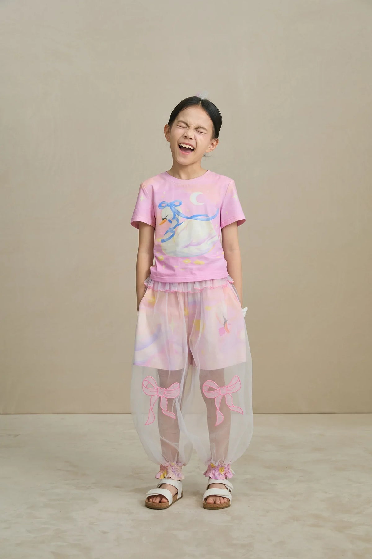 Swan Mesh Overlay Anti-Mosquito Pants