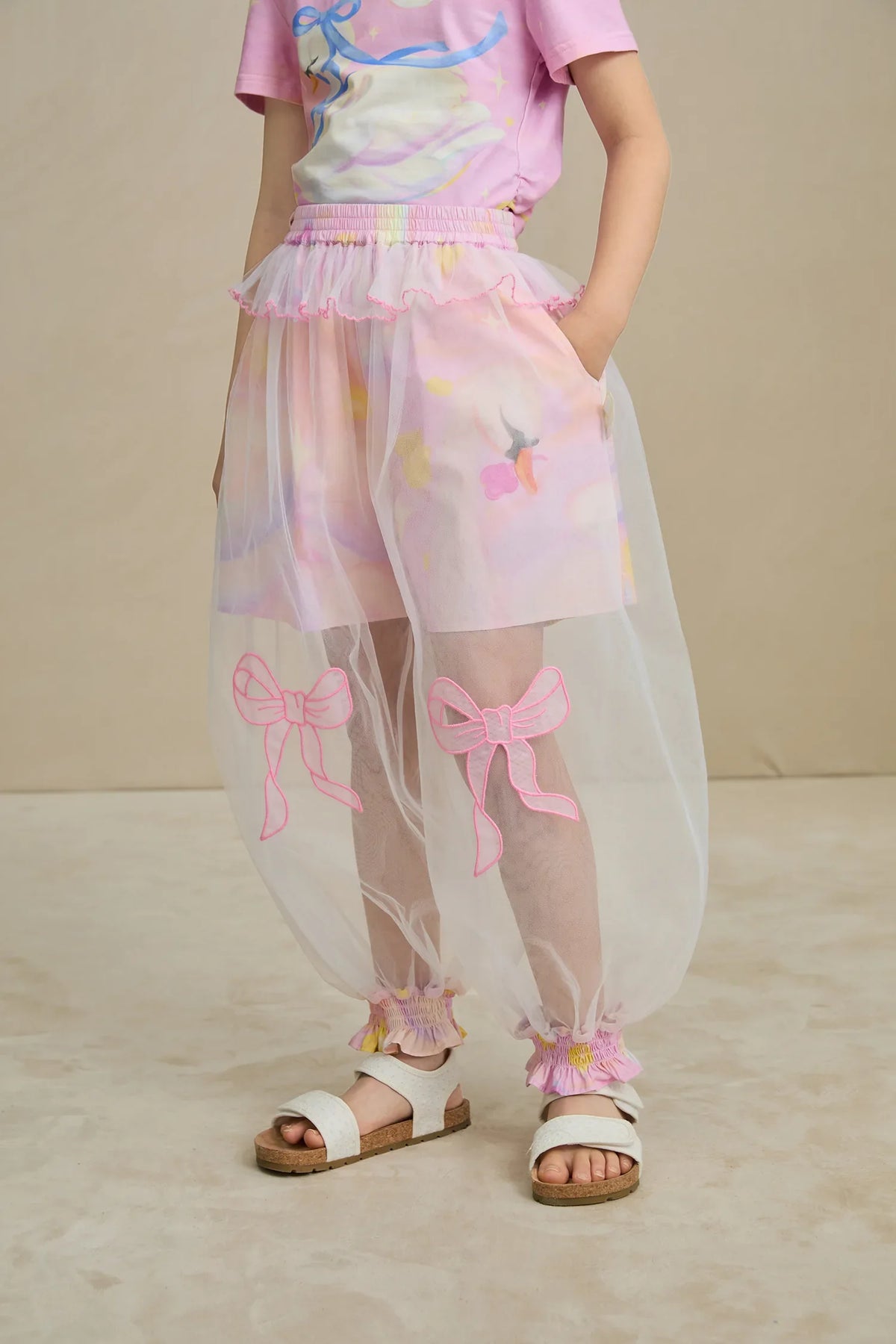 Swan Mesh Overlay Anti-Mosquito Pants