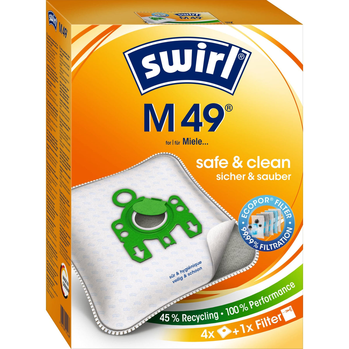 SWIRL M 49 MicroPor Plus Green Staubsaugerbeutel