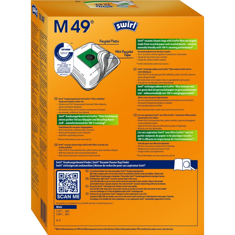 SWIRL M 49 MicroPor Plus Green Staubsaugerbeutel