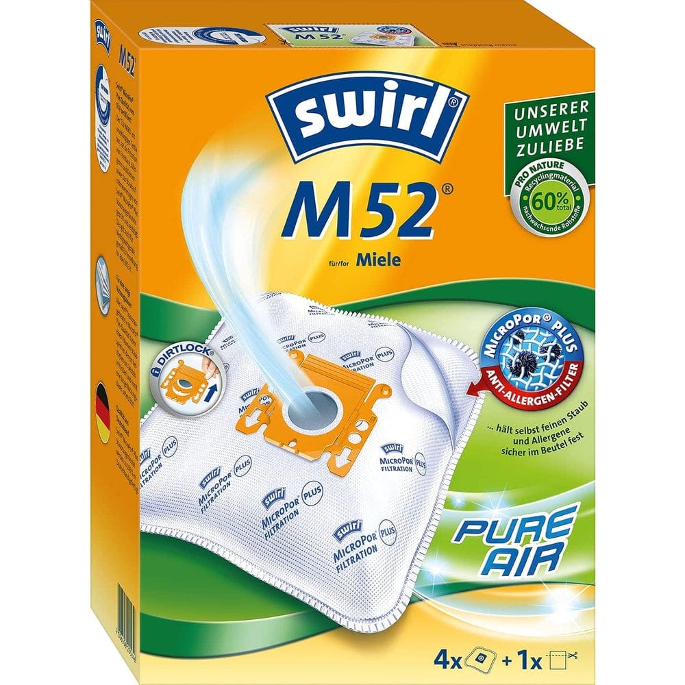 SWIRL Staubsaugerbeutel M 52 mit MicroPor Plus-Filter