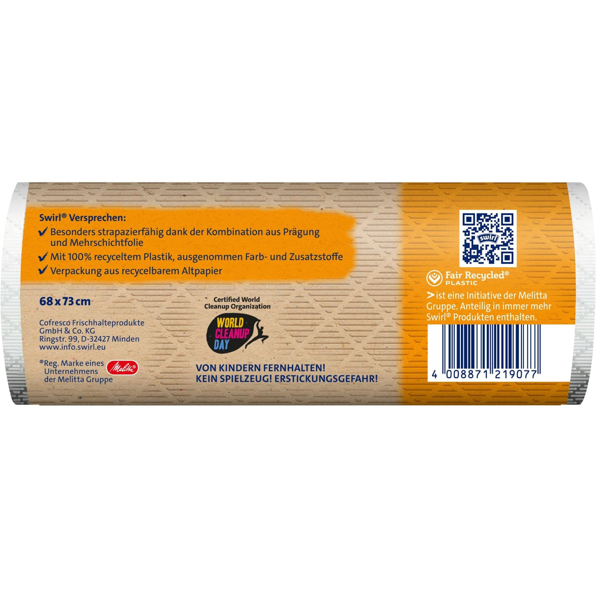 SWIRL Müllbeutel Zugband Reißfest & Dicht, 60 Liter