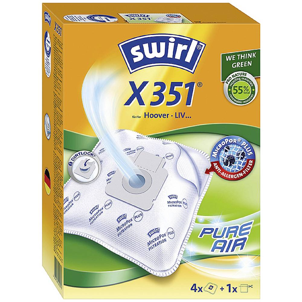 SWIRL Staubsaugerbeutel X 351 mit MicroPor Plus-Filter