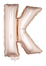 Buchstaben Folienballon mit Stab 41 cm - Roségold Buchstabe K