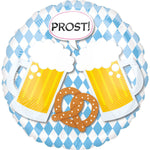 18"/Ø43cm Folienballon "Prost" Bierfest mit Dirndl Lederhose
