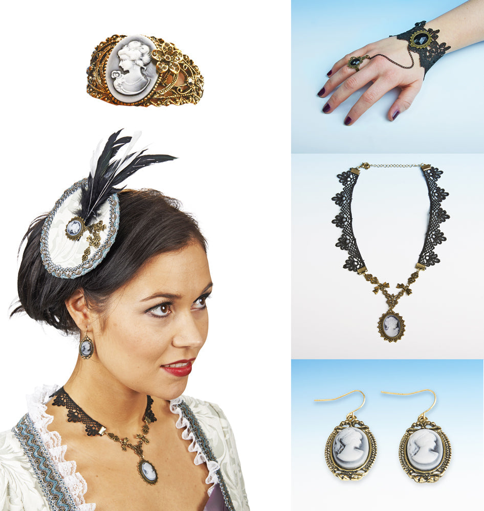 Kamee Ohrringe zum Barock Kostüm | Damen Schmuck